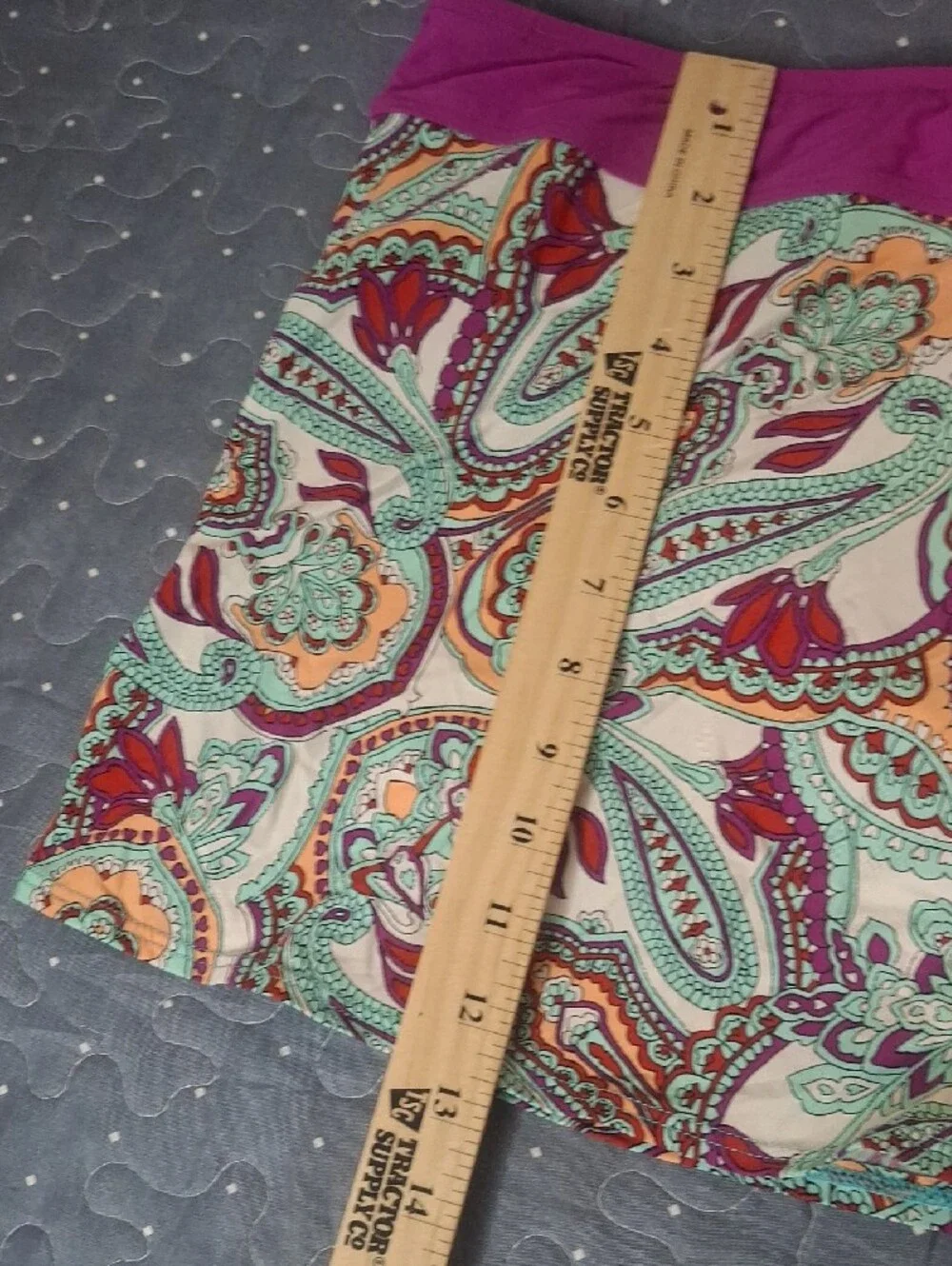Alex Marie Purple Paisley Printed Women's Swim Skirt Bottoms size 14